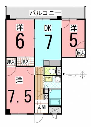  ペアータウン姫原 503号の間取り画像