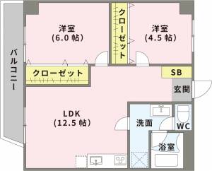 プレンティ・マンション若葉 405号の間取り画像