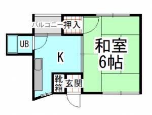 日の出ハイツ 102号の間取り画像