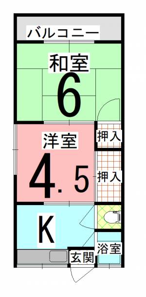 城西荘 202号の間取り画像