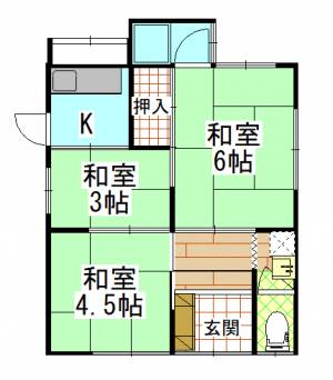 朝美貸家 １号の間取り画像