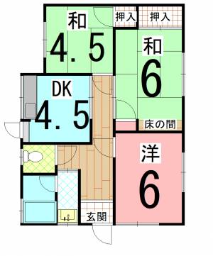 山越2丁目貸家 の間取り画像