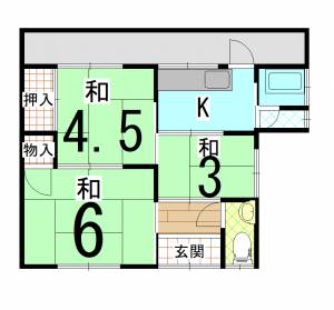 山越 １丁目貸家 の間取り画像