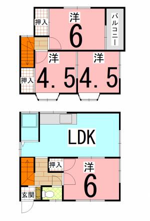 高岡町一戸建 の間取り画像