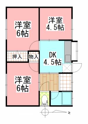 竹原4丁目貸家 の間取り画像