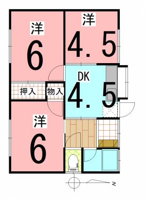 竹原4丁目貸家 の間取り画像