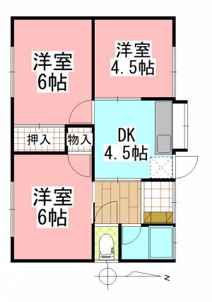 竹原4丁目貸家 の間取り画像