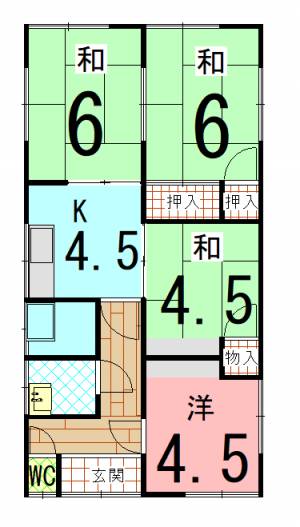 古三津 一戸建 ５号の間取り画像