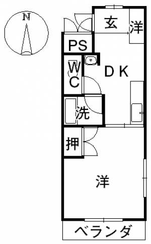 みよしハイツ1 301号室の間取り画像