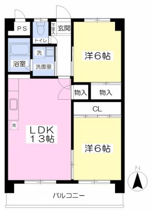 サンシャイン緑町 403の間取り画像