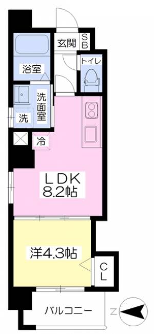 Ｍａｙｆａｉｒ　ｋｉｙａｃｈｏ　ｓｑｕａｒｅ 401の間取り画像