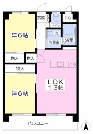 サンシャイン緑町 602の間取り画像