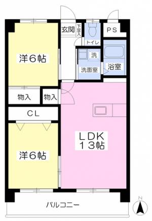 サンシャイン緑町 602の間取り画像