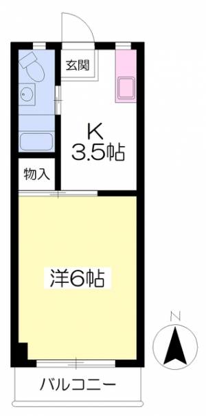 第６グリーンハイツ 207の間取り画像