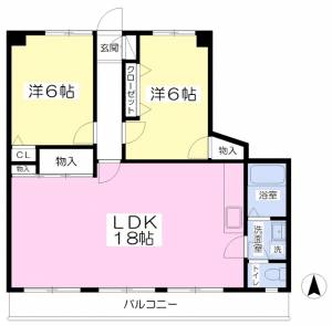 グリーンハイツ東長戸 102の間取り画像