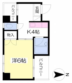 清水町ハイツ 206の間取り画像