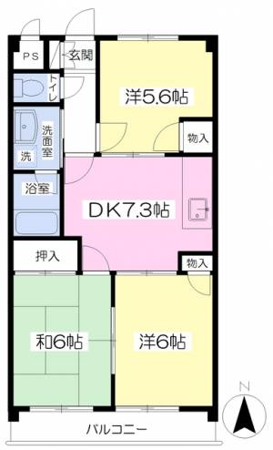 鴨川パークハイツ 203の間取り画像