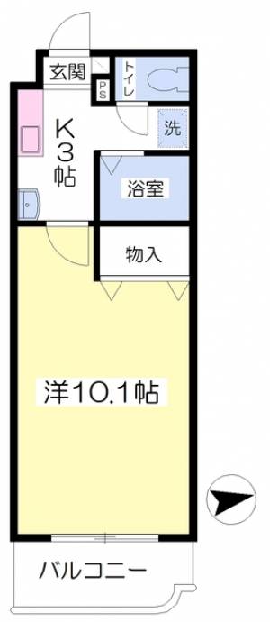 愛媛県松山市道後湯之町10-12 1K マンション の間取り画像