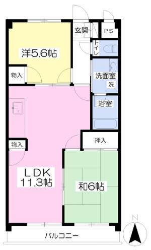 鴨川パークハイツ 202の間取り画像