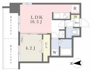 ＭＡＹＦＡＩＲ　ＨＯＮＭＡＣＨＩ　ＰＲＥＭＩＵＭ 508の間取り画像