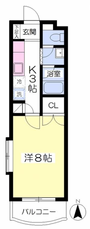 ロワール道後 305の間取り画像