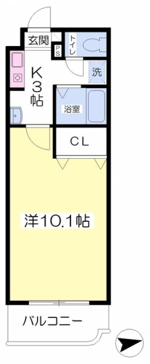 ミッキーロイヤル道後 203の間取り画像