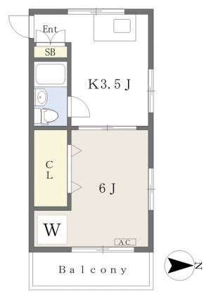 ミツダコーポ本町 405の間取り画像