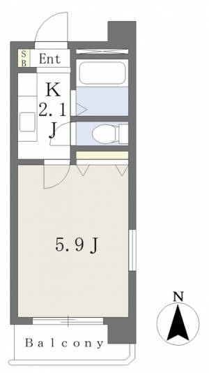 サンハイツ木屋町 401の間取り画像