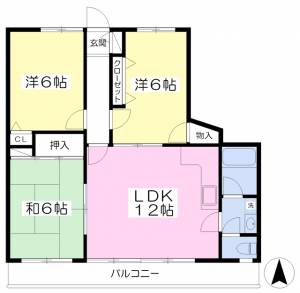 グリーンハイツ東長戸 302の間取り画像