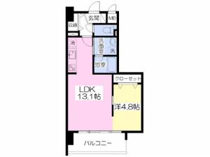 愛媛県松山市山越４丁目13-2 ワンルーム マンション の間取り画像