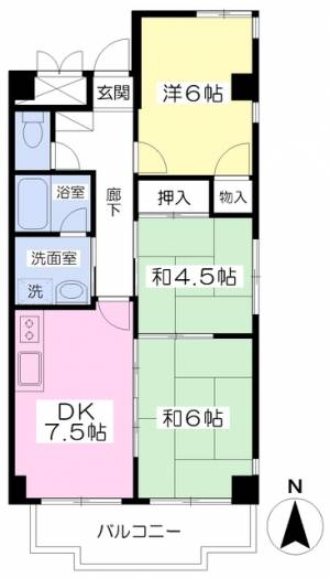 栄光第二ハイツ 402の間取り画像