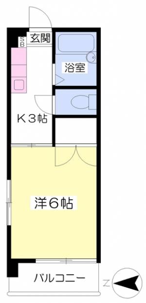 愛媛県松山市高砂町４丁目55-1 1K マンション の間取り画像