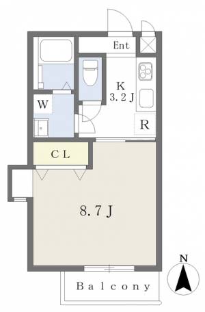 ベルソーレ木屋町 202の間取り画像