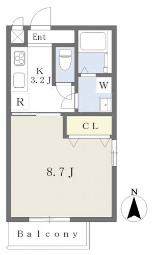 ベルソーレ木屋町 401の間取り画像