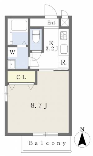 ベルソーレ木屋町 402の間取り画像