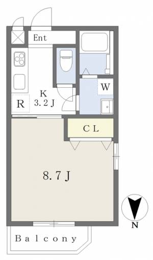 ベルソーレ木屋町 103の間取り画像