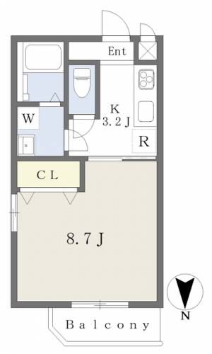 ベルソーレ木屋町 405の間取り画像