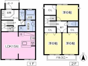 ゆらぎ野Ｄ棟 2の間取り画像