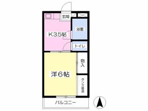 ハイツ岡田 206の間取り画像