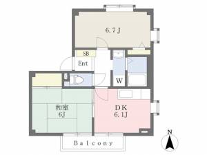 フォブール大東 201の間取り画像