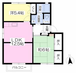 ピュアレスト田所Ｂ棟 201の間取り画像