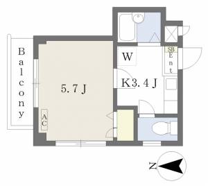 ＧＲＡＣＥ高砂 203の間取り画像