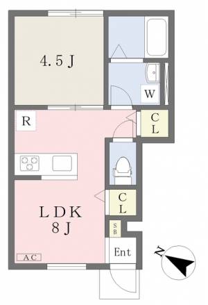 Ｇｉｒａｓｏｌｅ　Ｋｉｎｕｙａｍａ 105の間取り画像