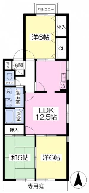 グランドハウス田村 101の間取り画像