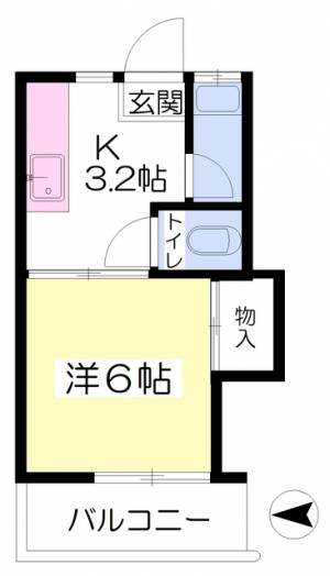 愛媛県松山市生石町 1K アパート の間取り画像