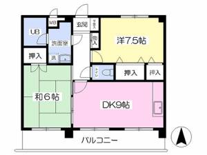 松山南マンション 407の間取り画像