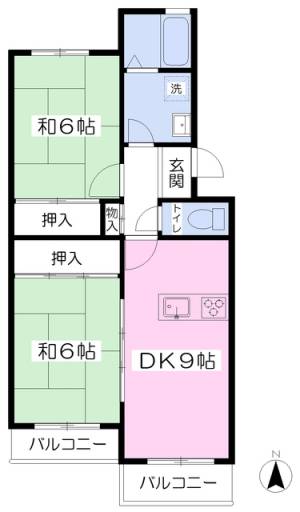 リバーサイド東石井 202の間取り画像