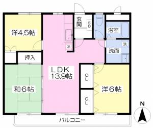 エクセレンス土居田 105の間取り画像