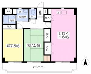 モンシャレー松山 302の間取り画像