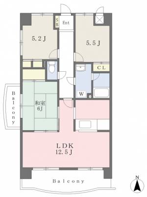 セントラルパーク土居田 606の間取り画像